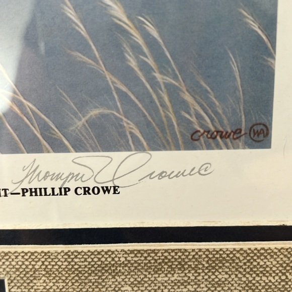 Vintage 1986 national waterfowl conservation stamp framed print by Phillip Crowe - Picture 3 of 8